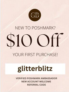 $10 Off Poshmark Coupon Code  GLITTERBLITZ | Verified Ambassador Referral Code